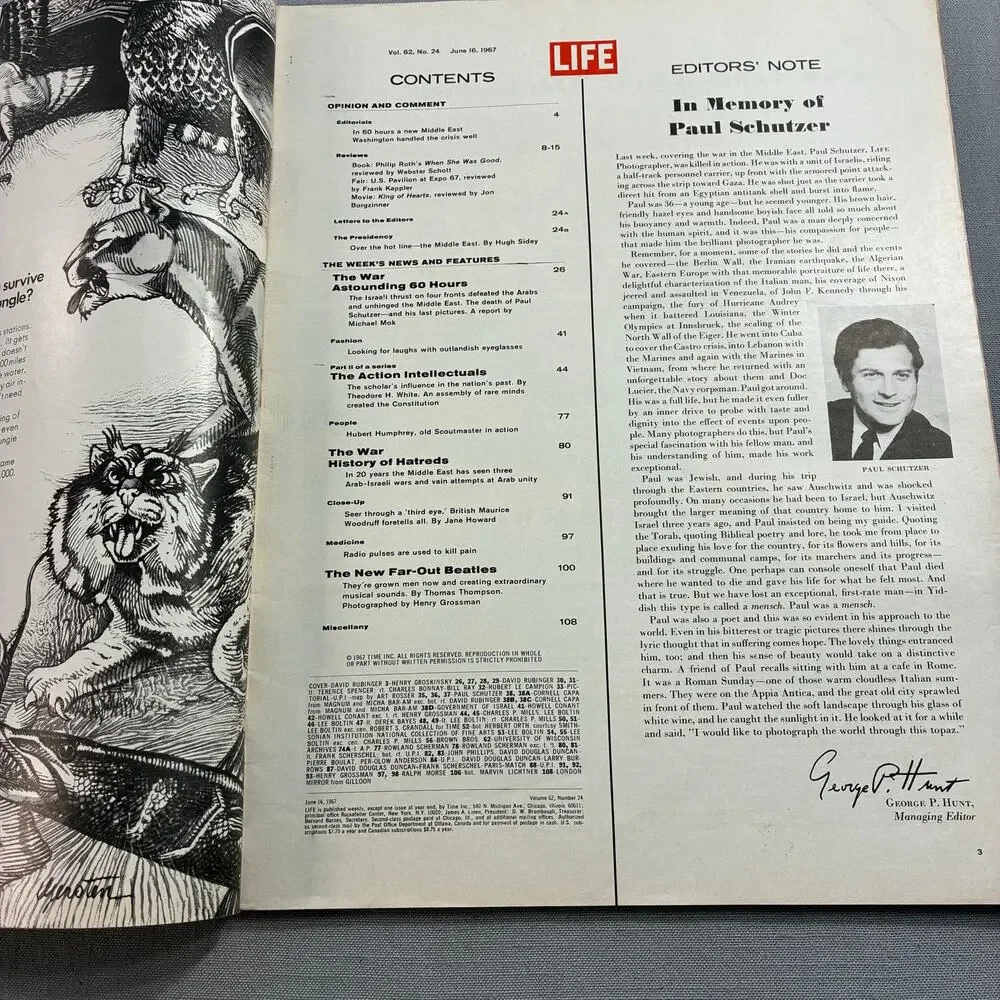Vintage 1967 LIFE Magazine Six Day War Israel Gaza Israeli Onslaught See Descr